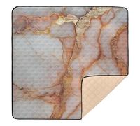 Marble Rose Gold White Soft Thick Baby Play Mat for Floor Non-Toxic Baby Crawling Mat for Baby Kids Toddlers Infants, 50'' x 50''