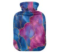 Marble Royal Blue Hot Pink hot Bottle Water Bag with Soft Cover, 2L Warm Water Bottle for Bed for (Scenario), (Scenario), (Scenario)