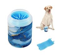 Marble Royal Blue White Reusable Dog Paw Cleaner Soft Silicone Bristles Feet Bathing Brush for Small & Medium Dogs