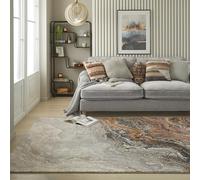 Marble Rug for Abstract Modern Living Room Bedroom Onyx Granite Stone Patterns Velvety Soft Area Amara Rugs AMA101 Ivory Grey Taupe Extra Large 200x290 cm (6'7"x9'6")