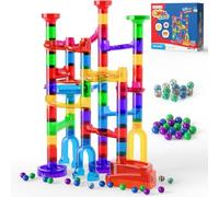 Marble Run - 109PCS STEM Educational Toy Set for Boys & Girls, Transparent Marble Maze & Race Track with 60 Marbles, Construction Building Blocks, Birthday Gift for Kids Ages 3 4 5 6 7 8 + Years Old