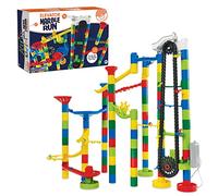 Marble Run 110 Piece Building Set with 82 Track Pieces, 15 Marbles and Motorized Elevator