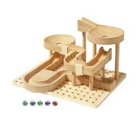 Marble Run - 22.5 x 16.5 cm Wooden Marble Run Developing Fine Movement | Wooden Handle Learning Toy with Durable Material, Mechanical Model Kit for Teens, Adults, and Girls