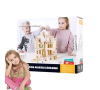 Marble Run Puzzle - 60Pcs Wooden Ramp Track Set, Educational Bead Maze Game, STEM Construction Toy | Interactive Learning Game For Kids Boys Girls Teens Party Favor Activity Play Set