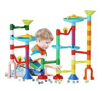 Marble Run Set, 110Pcs Innovative Various Track Shape, Building Blocks Construction Toy Stable, STEM Educational Learning Toys for Kids 3-12 Years Old, Creative Gifts for Boys Girls