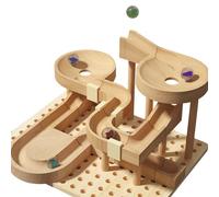 Marble Run Toy - Wood Maze, Brain Teaser Model, 3D Building Blocks Set, Mechanical Track | Educational Stem Puzzle For Adults Kids Assembly Desk Creative Skill Building Play Game Build Craft