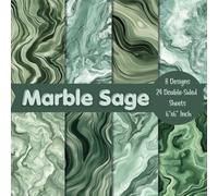 Marble Sage Green Scrapbook Paper Craft Pad: 8 Marble Designs, 24 Double-Sided Sheets (3 Per Design) Printed on 6"x6" Scrapbooking Papers With Premium ... DIY Project, Origami, Collage, Journaling Etc