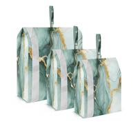 Marble Sage Green White 3 Set Travel Packing Cubes For Suitcases Foldable Travel Bags For Luggage Space Saver Bags Dorm Clothes Storage