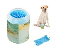 Marble Sage Green Yellow Portable Paw Cleaning Cup Soft Silicone Brush Pets Bathing Brush for Small Medium Dogs & Cat Breeds