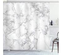 Marble Shower Curtain Nature Granite Pattern Cloudy Spotted Trace Effects Stone Image Cloth Fabric Bathroom Decor Set With Hooks 180X180cm/71X71 Inch