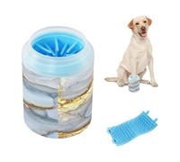 Marble Silver Neutral Reusable Dog Foot Washer with Soft Silicone Brush Essential For All Pets Owners for Small Medium Large Breed Dogs/Cats