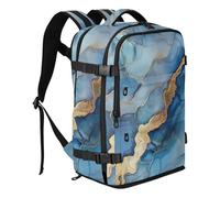 Marble Silver Royal Blue Carry On Backpack Water Resistant Lightweight Bag Packed For Men 15.6 Inch Laptop Bag for Women & Men Outing Work Family Travel mochila de viaje para mujer avion 20L