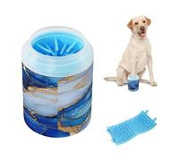 Marble Silver Royal Blue Portable Mud Paw Clean Station with Soft Massage Brush Essential For All Pets Owners for Dogs Cats