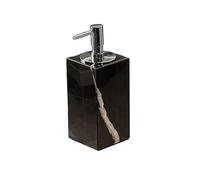 Marble Soap Dispenser 5.4Oz Refillable Hand Dish Bottle with Electroplated Silver Pump for Bathroom Kitchen Sink Counter Decor(A)