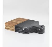 Marble Split Acacia Wood Chopping Board, Food Tray, Marble Chopping Board, Wood Chopping Boards, Cheese Tray/Steak Tray, Wooden Cheese Board, Serving Tray (Black)