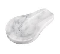 Marble Spoon Rest for Kitchen Stove Countertop, Marble Utensil Holder, Perfect for Spatula, Ladle, Fork (Light Grey)
