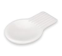 Marble Spoon Rest with Stripe Deco for Kitchen Stove Countertop, Marble Utensil Holder, Perfect for Spatula, Ladle, Fork (1, Solid White 4)