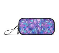 Marble Stones Purple Blue Nylon Zipper Pencil Bag Big Capacity Zipper Mesh Pencil Case Stationery Organizer for College Teen Girls