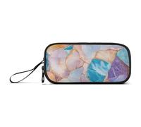 Marble Stones Simple Minimalist Nylon Pencil Bag with Zipper Big Capacity Large Pencil Case Stationery Bag for School Teen Girls