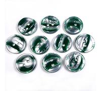 Marble Stripe Humbug Candy Look Round Buttons Pack of 10 (15mm, Green)
