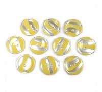 Marble Stripe Humbug Candy Look Round Buttons Pack of 10 (15mm, Yellow)