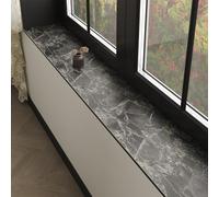 Marble-Style Window Pad Absorbent, Anti-slip Narrow Diatomaceous Window Sill Mat Cut-to-Size, Modern Soft Furniture Kitchen Liner Dust Proof(Style D,100x15cm(39x6"))