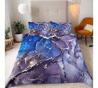 Marble Super King Duvet Cover Set 3D Printed Abstract Reversible Bedding Set Soft Microfiber Quilt Cover Set 3 PCs Comforter Cover with Zipper Closure and 2 Pillowcases 50x75 cm B-15