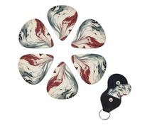 Marble Swirl Print Guitar Picks 6 Pack with Organizer Storage Box for Custom Guitars for Men Women Guitar Accessory Ukulele for