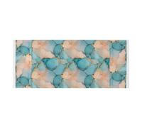 Marble Teal Blush lace edge Washer and Dryer Covers with side bag washable Washer and Dryer Covers for the Top for Refrigerator, Roller Washing Machine, Microwave Oven Fall Decor Halloween