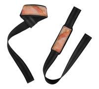 Marble Terracotta Blush Wrist Bands & Lifting Straps 66cm Neoprene Padded Gym Training Straps for Weight Lifting, Gym, Deadlift, Training
