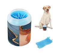 Marble Terracotta Navy Blue Reusable Dog Foot Washer with Soft Massage Brush Feet Cleaning Kit Suitable for Small, Medium, Large Breed Dogs