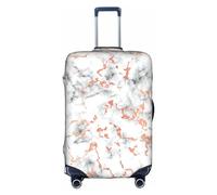 Marble Texture Copper Splash Case Cover Elastic Washable Luggage Cover Scratch Resistant Multi Size, White, Large