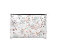 Marble Texture Copper Splatter Paper Reusable Cosmetic Bag – Your Ultimate Organizer for Makeup Accessories, Travel Toiletries, Marble Texture Copper Splatter, One Size