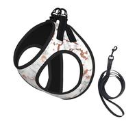 Marble Texture Copper Splatter print Dog Harness, 2X Buckle,Dog Vest,No Pulling Front Leash Clip,for Small Medium Dogs