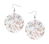 Marble Texture Copper Splatter Print Leather Earrings for Women – Lightweight Dangle, Colorful Hoop Jewelry, Perfect for Girls Accessories