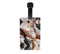 Marble Texture Copper Splatter Print Luggage Tag with Detachable Strap,Ideal for Luggage, Backpacks, Sports Bags