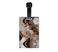 Marble Texture Copper Splatter Print Luggage Tag with Detachable Strap,Ideal for Luggage, Backpacks, Sports Bags