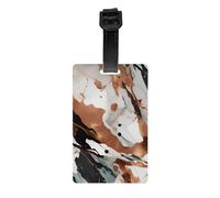 Marble Texture Copper Splatter Print Luggage Tags for Suitcases Labels Set Travel Essentials Detachable Business Trip
