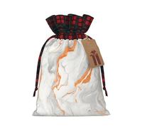 Marble Texture Copper Splatter -Print Multi-Colored Burlap Drawstring Pouches, Eco-Friendly Bags For Parties Wedding Favors Packaging M Size