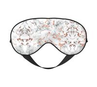 Marble Texture Copper Splatter Print Soft Eye Mask - Adjustable Strap, Elastic Nighttime Shade for Meditation, Travel, and Yoga