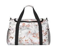 Marble Texture Copper Splatter Printed Travel Duffle Bag for Men Women Large Sport Gym Bag Handbag with Shoulder Strap for Travel Weekend Fishing Hunting