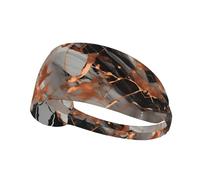 Marble Texture Copper Splatter Printing Double-Sided,Unisex Elastic Sports Headband,Ideal As A Gift for Sports-Loving Friends,Family