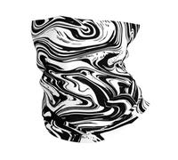Marble Texture Liquid Abstract Black White Unisex Snood Scarf Stretchy Bandana Soft Snoods For Winter Cold Weather Sport Skiing