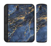 Marble Texture Luxury Navy Blue Gold 2 Pack car seat Pads for Straps Release Stress to Your Neck and Shoulders for SUV accesorios para carro