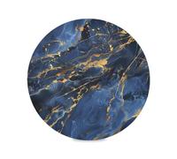 Marble Texture Natural Luxury Navy Blue Gold Color Round placemats Christmas Reversible placemats placemat Washable mat for Plates Waterproof Place mat Round placemats Set of 6 Natural for