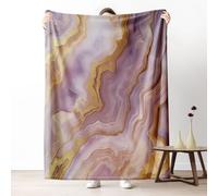 Marble texture Sherpa Fleece Blanket Flannel Throw Blanket Soft Purple Plush Blanket for Bed Sofa, Warm Winter Bedding for Adults, 220x240 cm