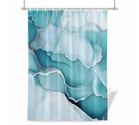 Marble Texture Shower Curtain for Bathroom, Watercolor Blue Wave Abstract Art Waterproof Cloth Fabric Bathroom Accessories Set with 12 Rust Proof Plastic Hooks, 36” x 78”