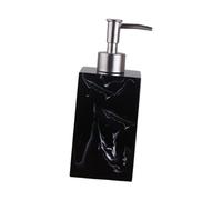 Marble Texture Soap Dispenser Sturdy Resin Empty for Home Countertop Kitchen Black 7.5x18 cm