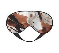 Marble Texture Splatter Print Silk Sleep Mask with Adjustable Buckle Stylish Eye Mask for Women Travel Nap Shift Work Office
