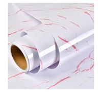 Marble Textured Glitter Effect Wallpaper Modern Luxury Silver Gold Vintage Swirl Pattern-Slightly Shiny Effect-for Bedroom Living Room Corridor Wallpaper0.6x10m (White Quartz red line)